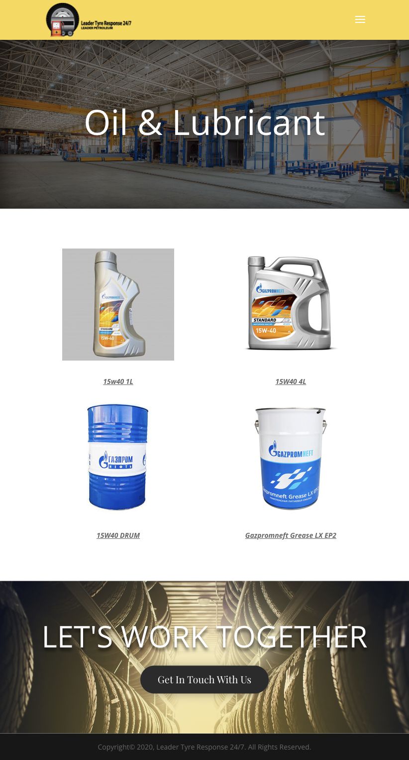 Leader247 petroleum page before the focused redesign